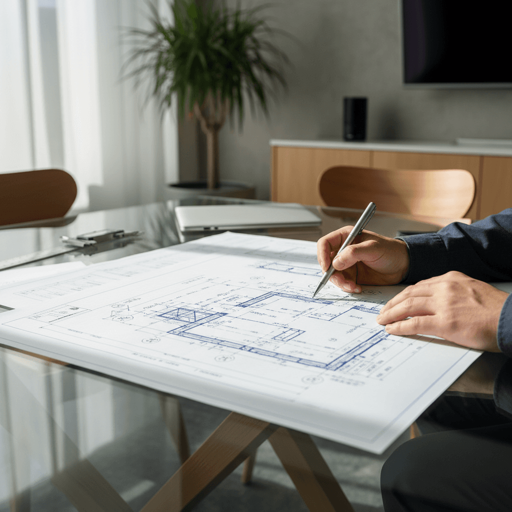 فريق هندسي في موقع البناء